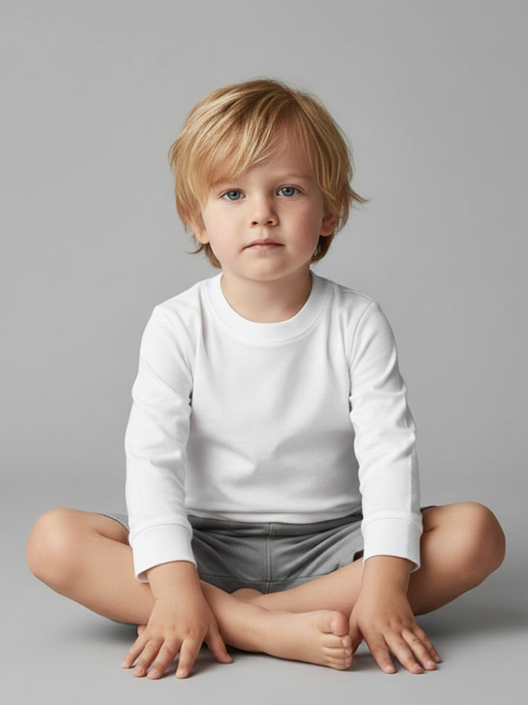 Kids T-Shirt, Long Sleeve with Cuff, Crewneck