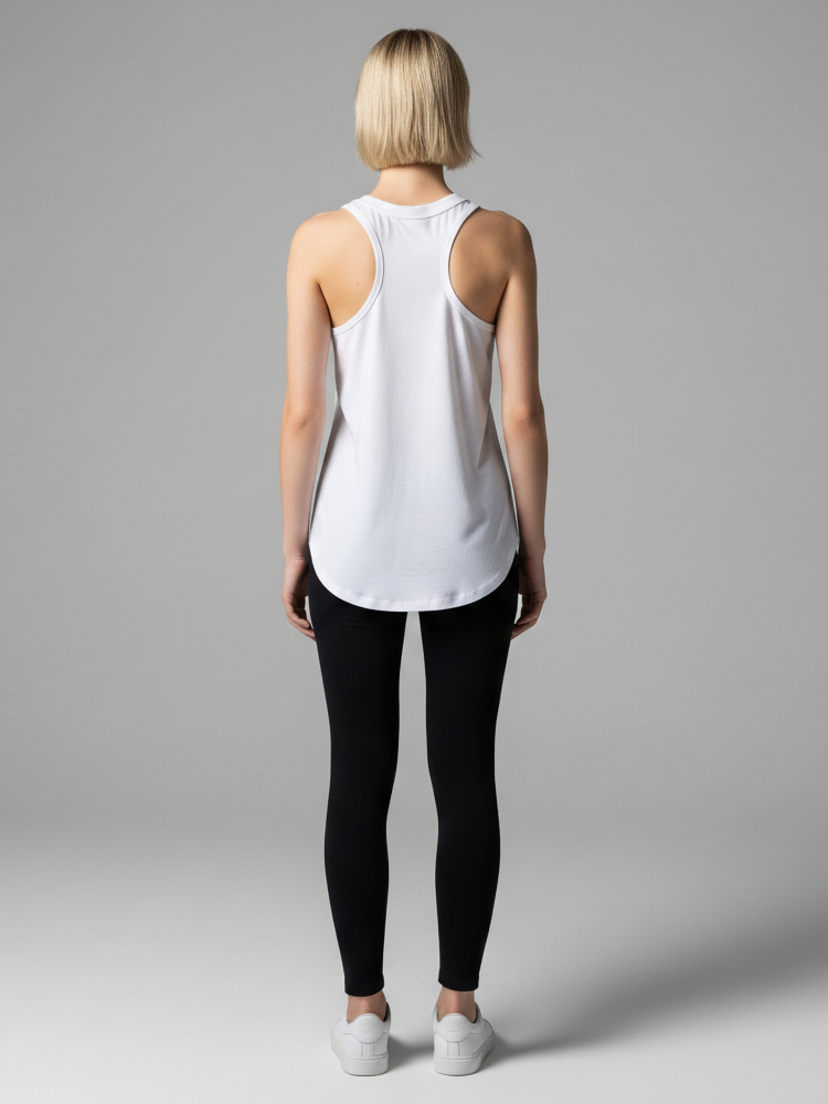 Tank Top, with Curved Hem and Low Armhole