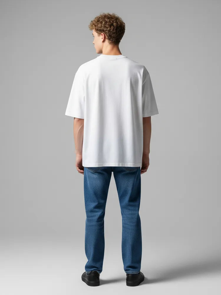 Oversize Fit T-Shirt, Short Sleeve with Curved Hem