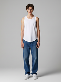 Tank Top, with Curved Hem and Low Armhole
