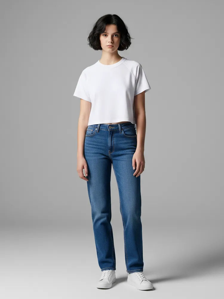 Crop T-Shirt, Short Raglan Sleeve