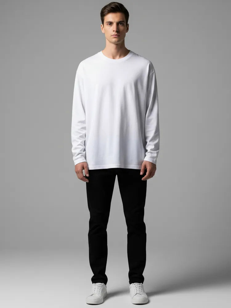 Loose Fit T-Shirt, Long Sleeve with Cuff