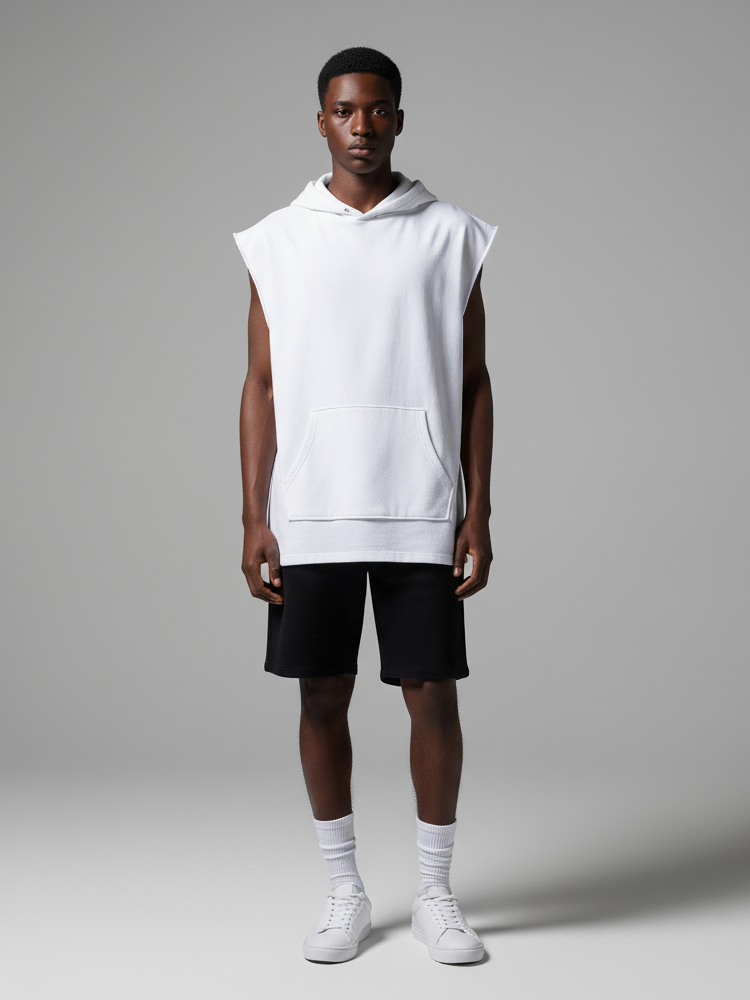 Tank Top with Hoodie and Front Pocket
