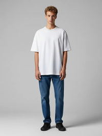 Oversize Fit T-Shirt, Short Sleeve with Curved Hem