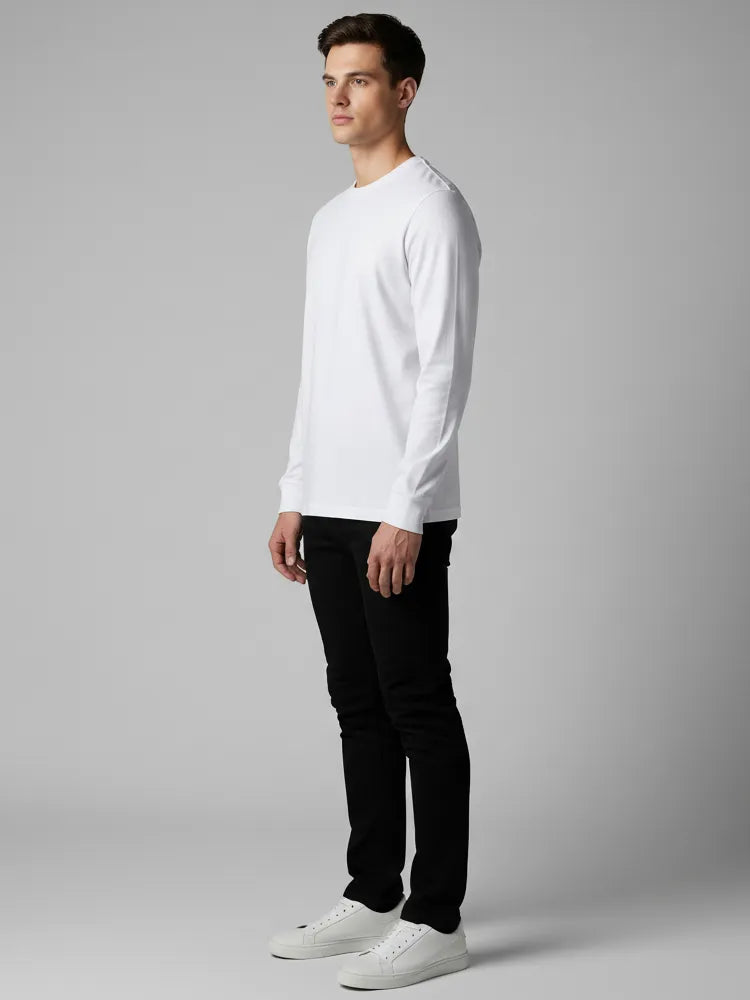 Regular Fit T-Shirt, Long Sleeve with Cuff, Crewneck